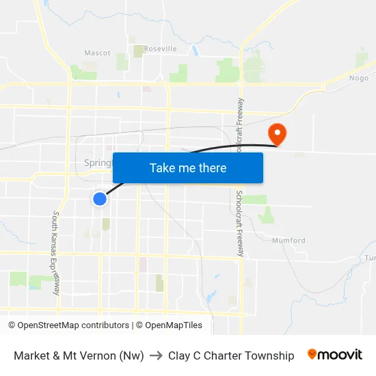 Market & Mt Vernon (Nw) to Clay C Charter Township map