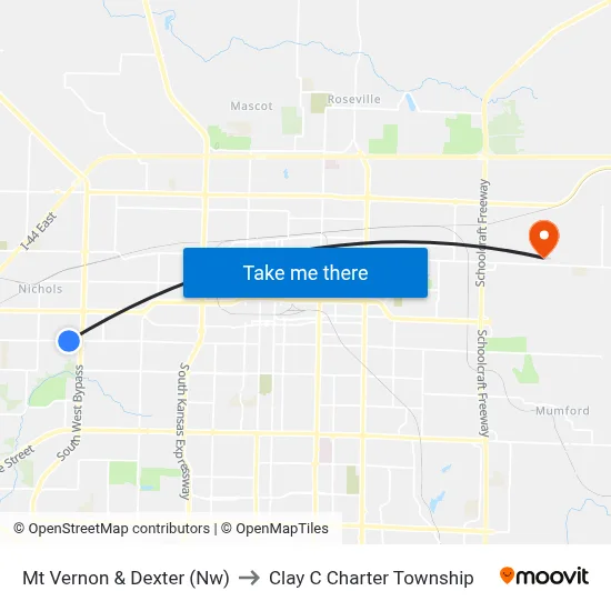 Mt Vernon & Dexter (Nw) to Clay C Charter Township map