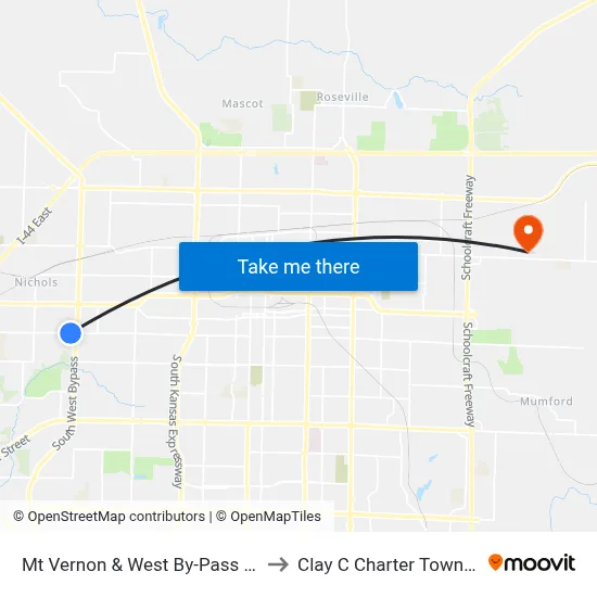 Mt Vernon & West By-Pass (Nw) to Clay C Charter Township map