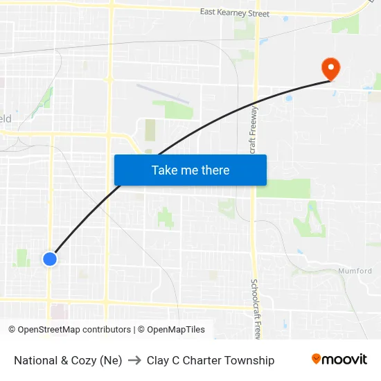 National & Cozy (Ne) to Clay C Charter Township map