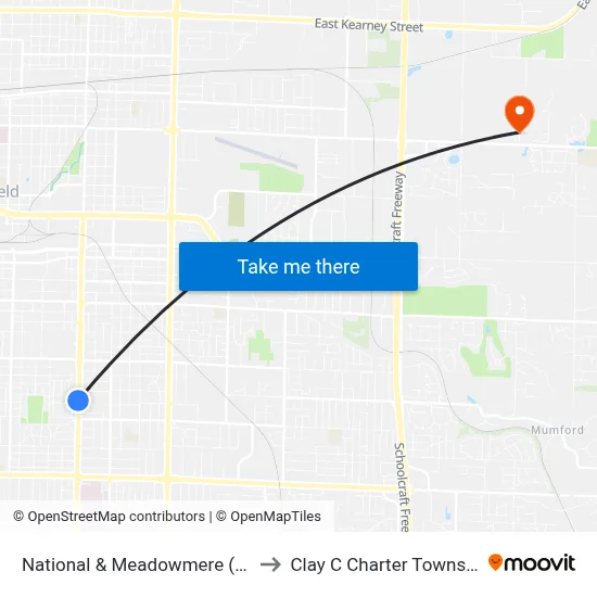 National & Meadowmere (Sw) to Clay C Charter Township map
