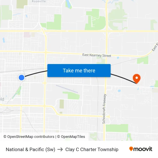 National & Pacific (Sw) to Clay C Charter Township map