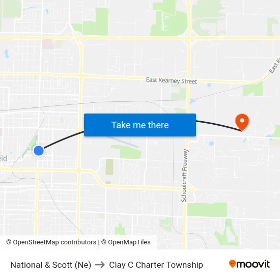 National & Scott (Ne) to Clay C Charter Township map