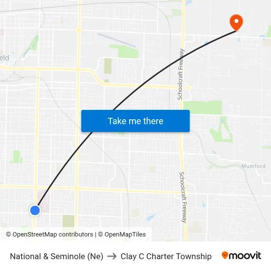 National & Seminole (Ne) to Clay C Charter Township map