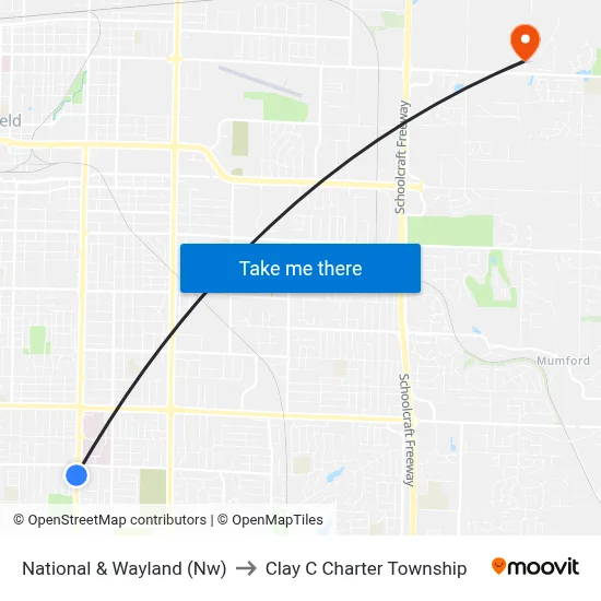 National & Wayland (Nw) to Clay C Charter Township map