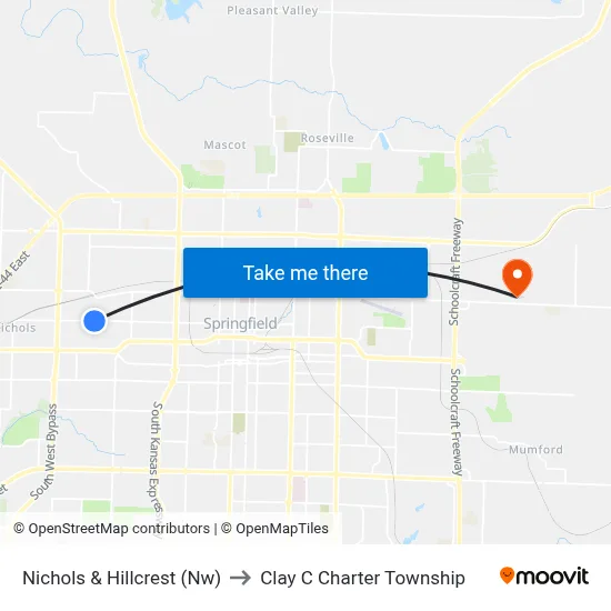 Nichols & Hillcrest (Nw) to Clay C Charter Township map