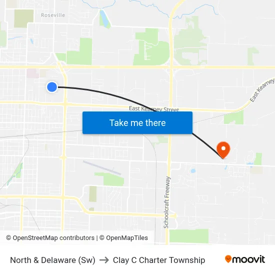 North & Delaware (Sw) to Clay C Charter Township map