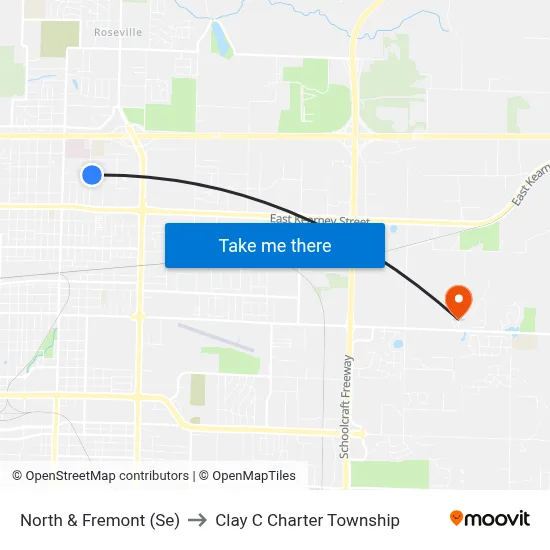 North & Fremont (Se) to Clay C Charter Township map