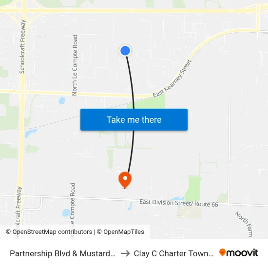 Partnership Blvd & Mustard Way to Clay C Charter Township map