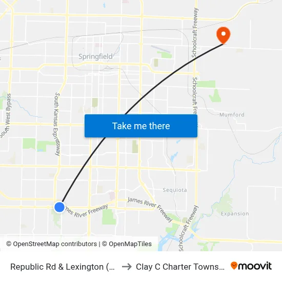 Republic Rd & Lexington (Ne) to Clay C Charter Township map