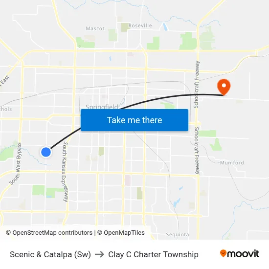 Scenic & Catalpa (Sw) to Clay C Charter Township map
