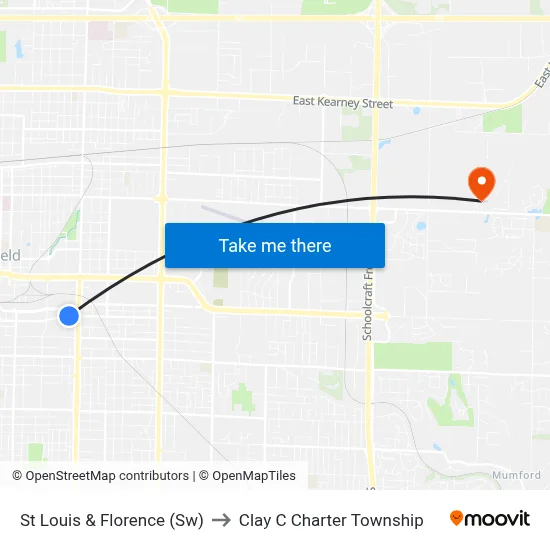 St Louis & Florence (Sw) to Clay C Charter Township map
