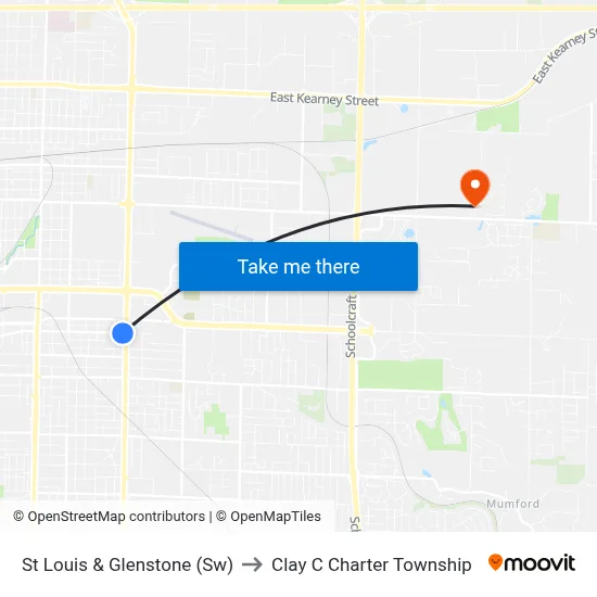 St Louis & Glenstone (Sw) to Clay C Charter Township map