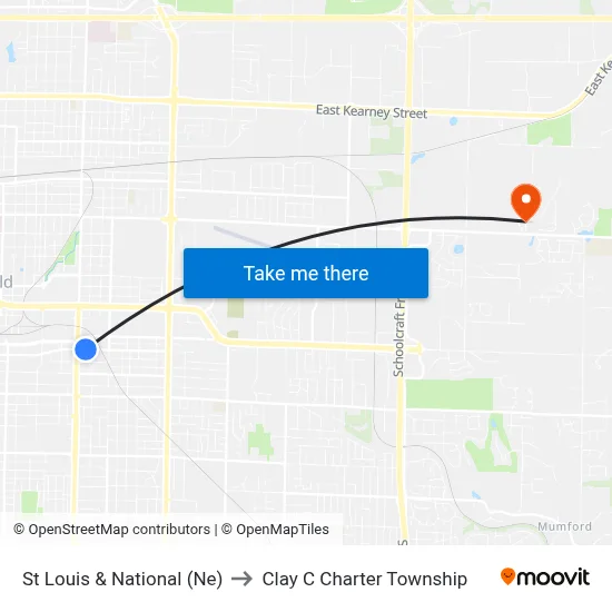 St Louis & National (Ne) to Clay C Charter Township map