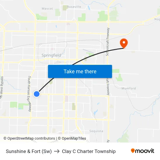 Sunshine & Fort (Sw) to Clay C Charter Township map