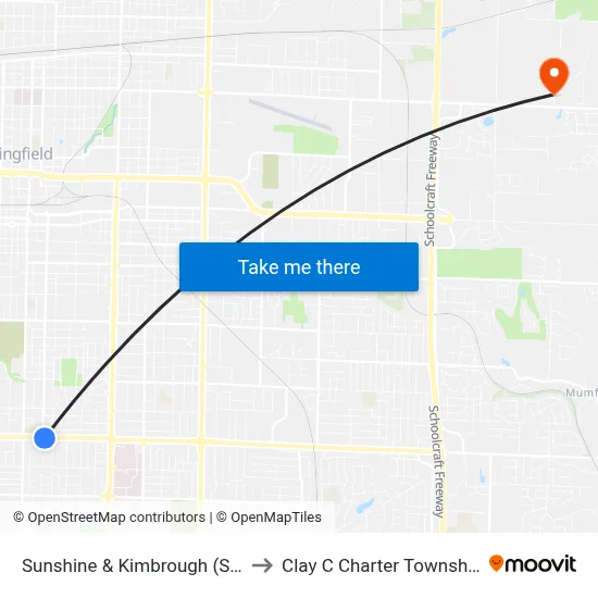 Sunshine & Kimbrough (Se) to Clay C Charter Township map