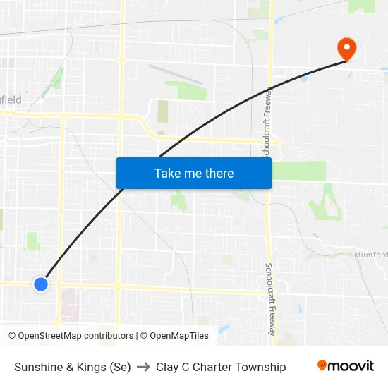 Sunshine & Kings (Se) to Clay C Charter Township map
