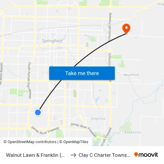 Walnut Lawn & Franklin (Nw) to Clay C Charter Township map
