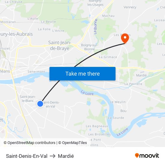 Saint-Denis-En-Val to Mardié map