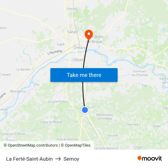 La Ferté-Saint-Aubin to Semoy map