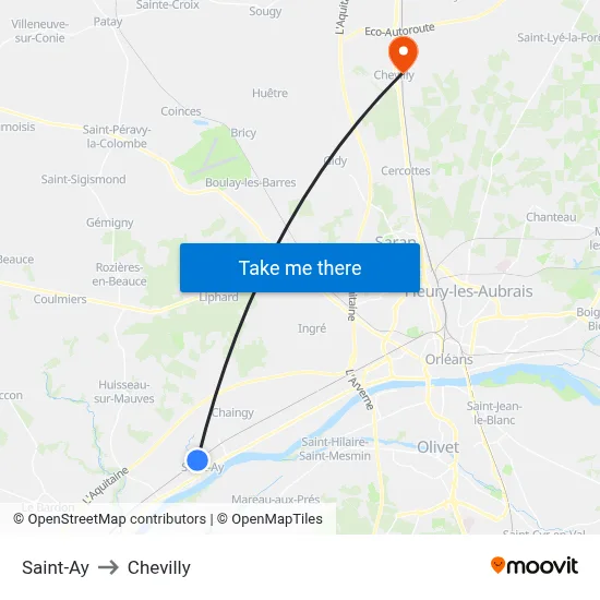 Saint-Ay to Chevilly map