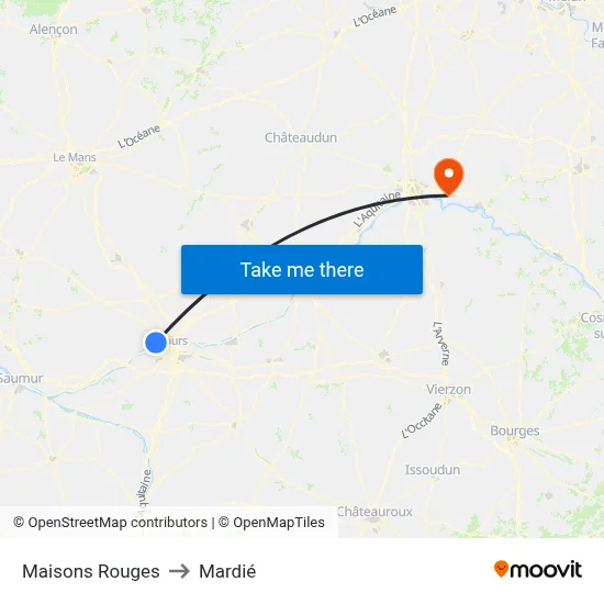 Maisons Rouges to Mardié map