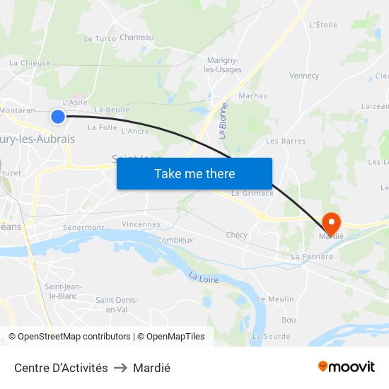 Centre D’Activités to Mardié map