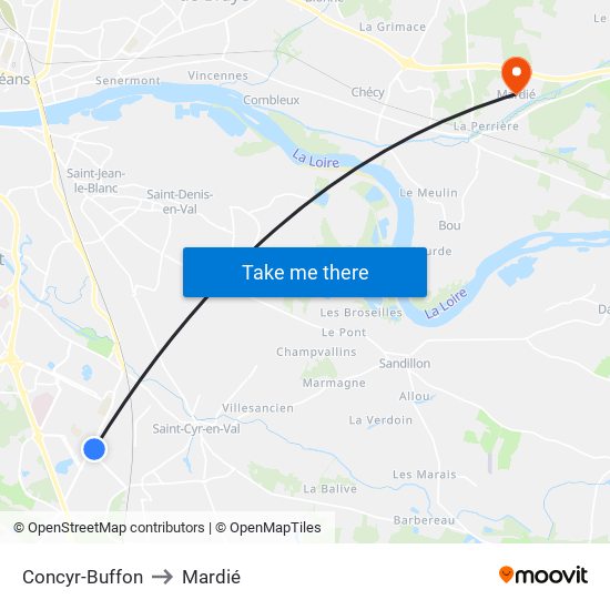 Concyr-Buffon to Mardié map