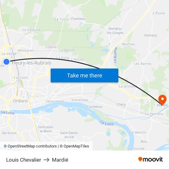 Louis Chevalier to Mardié map