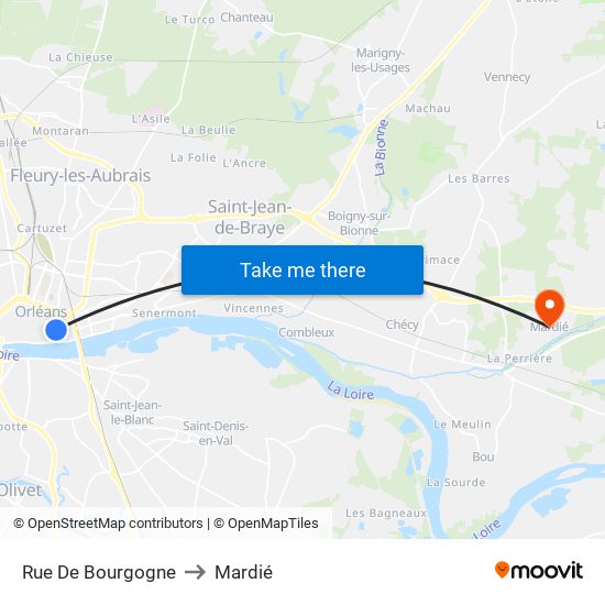 Rue De Bourgogne to Mardié map