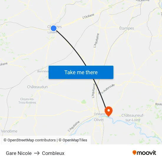 Gare Nicole to Combleux map
