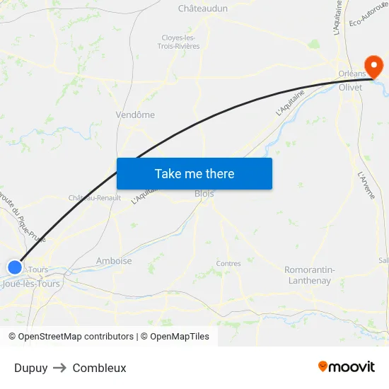 Dupuy to Combleux map