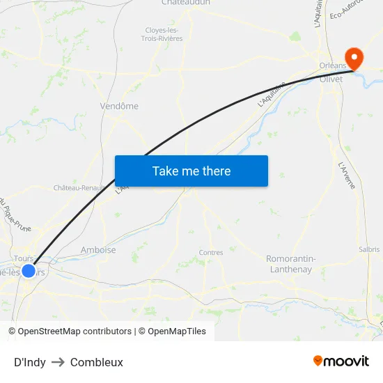 D'Indy to Combleux map