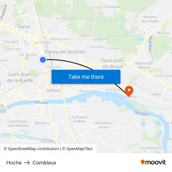 Hoche to Combleux map