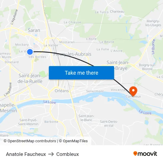 Anatole Faucheux to Combleux map