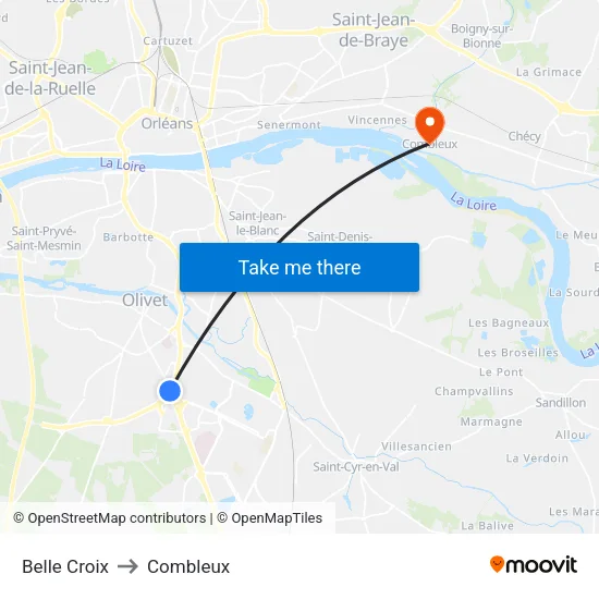 Belle Croix to Combleux map