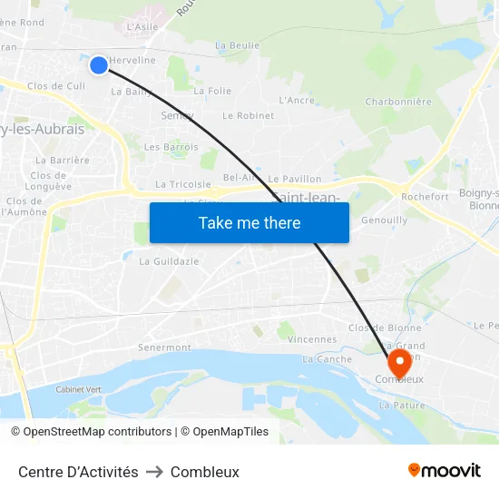 Centre D’Activités to Combleux map