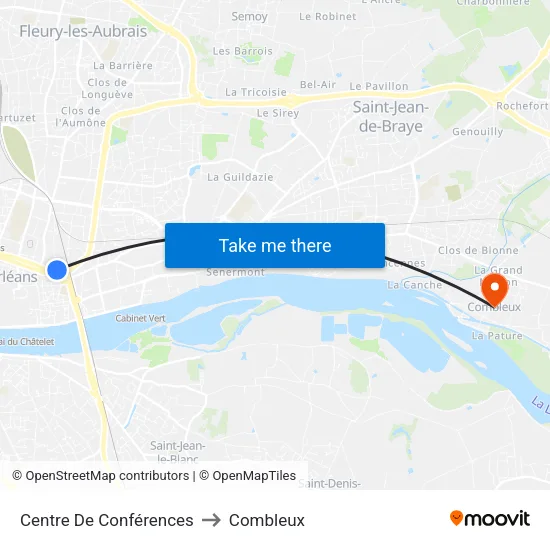 Centre De Conférences to Combleux map