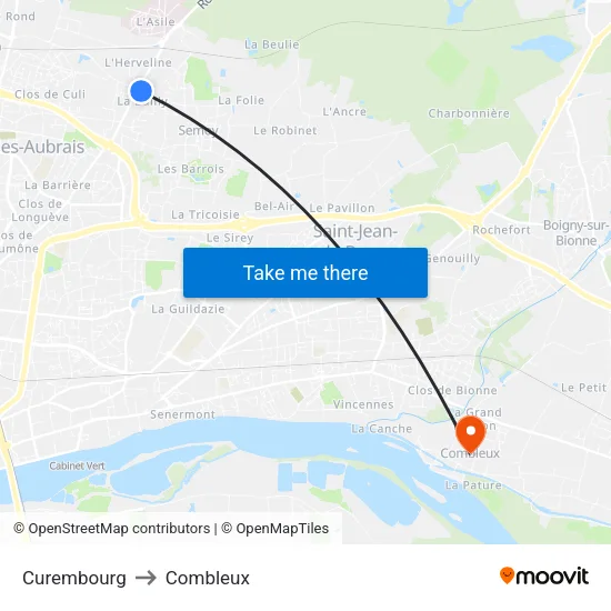 Curembourg to Combleux map