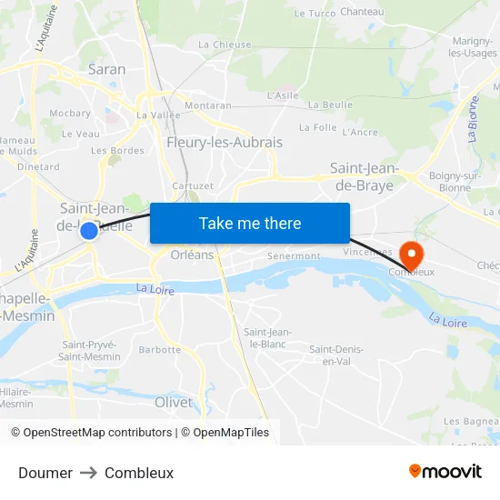 Doumer to Combleux map