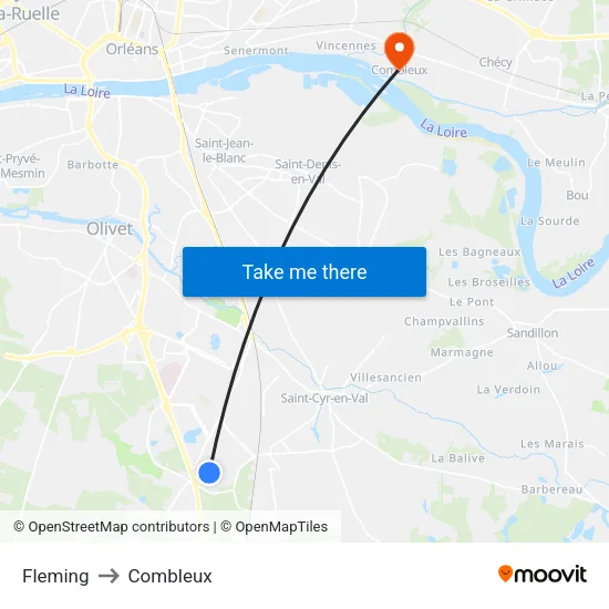 Fleming to Combleux map