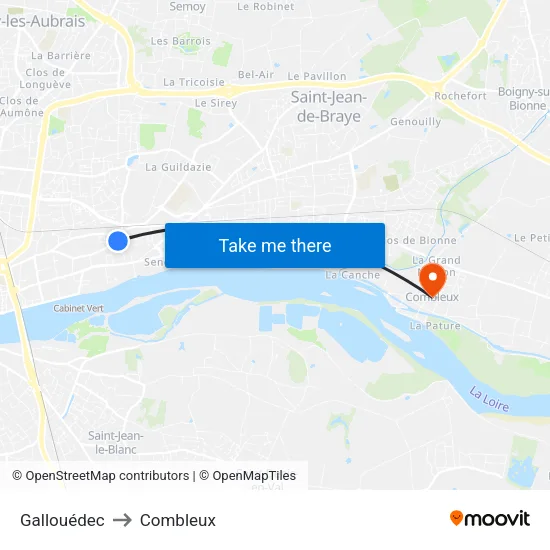 Gallouédec to Combleux map