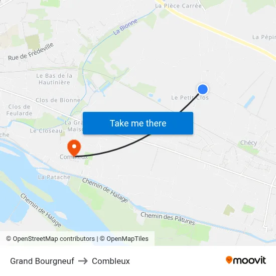 Grand Bourgneuf to Combleux map