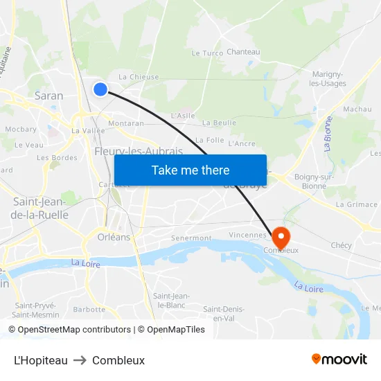 L'Hopiteau to Combleux map