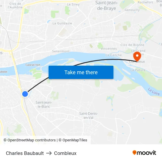 Charles Baubault to Combleux map