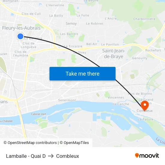 Lamballe - Quai D to Combleux map