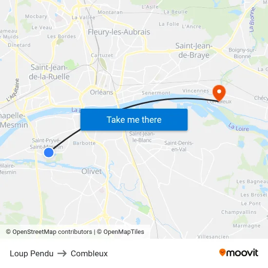 Loup Pendu to Combleux map