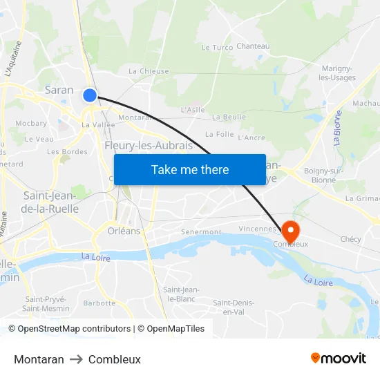 Montaran to Combleux map