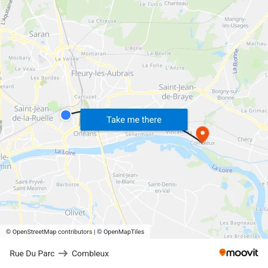 Rue Du Parc to Combleux map