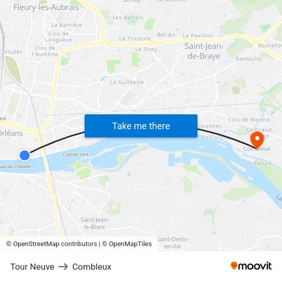 Tour Neuve to Combleux map